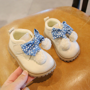 2023宝宝鞋子女童冬季加绒棉鞋洋气公主鞋软底婴儿学步鞋皮鞋