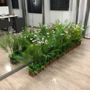 wo+仿真散尾葵植物盆栽客厅，栅栏花套装，绿植隔断装饰创意现代简约