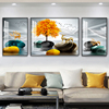 轻奢客厅装饰画沙发背景墙壁画现代简约大气三联画餐厅挂画晶瓷画