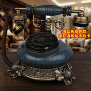 销欧式仿古电话机座机办公家用复古电话机创意老式转盘电话无线厂