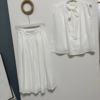 外贸单女装夏季白色圆领无袖上衣+松紧腰半身裙两件套0111