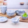 青花陶瓷套装加厚家用陶瓷餐具套装碗盘碟组合传统中式餐具套装