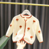1-5岁女宝宝立体蘑菇毛衣女(毛衣女)婴儿春装，3女童网眼防晒开衫外套