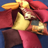 复古红色系酒红紫红金色抱枕靠垫腰枕软装简约样板房布艺装饰沙发