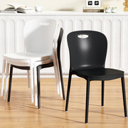 塑料靠背餐椅家用现代简约加厚凳子叠放餐厅，桌椅北约网红舒服椅子