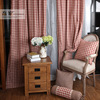 英伦乡村风格复古棉麻色织格子美式成品窗帘定 做免费加工