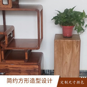 原木方形木墩创意沙发角几边几现代简约实木，矮凳花架木墩大板底座