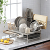 304不锈钢厨房沥水架水槽边碗筷碗盘碗碟餐具晾水架具砧板组合