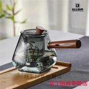 白瓷茶具套装 功夫茶具侧把泡茶壶茶水分离玻璃沏茶壶可加热带过