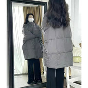 2-300斤胖mm大码女装复古加厚中长款棉服冬装宽松保暖棉衣外套
