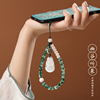 中国风水草玛瑙玉石手机链挂绳，创意短手腕，装饰挂件女个性挂脖饰品