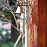 欧式复古铸铁铃铛铁艺门铃，古铜色门前铃，家居装饰壁饰小鸟手摇门铃