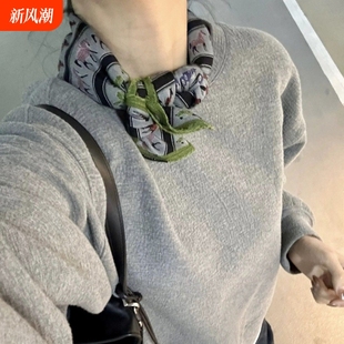 骏马列队双面纯棉混纺丝巾气质百搭方巾披肩两用装饰春夏新围巾