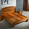 新中式金花梨木实木床主卧1.8米双人床仿古雕花菠萝格2米红木婚床