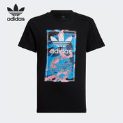 Adidas/阿迪达斯三叶草男童夏运动休闲舒适印花短袖T恤HK0280