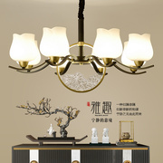 新中式吊灯客厅中国风别墅楼梯复式楼简约卧室大气陶瓷餐厅灯具
