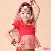 小孩印度舞蹈表演出服儿童肚皮舞，服装新疆舞民族舞儿童彩点上衣