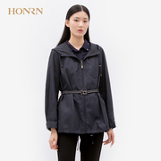 HONRN/红人秋季女装长袖A型配腰带风衣商场同款HF33OF056