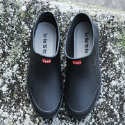 经典黑色男水鞋钓鱼雨季，外出防滑加厚胶鞋耐磨舒适工地工厂雨靴套