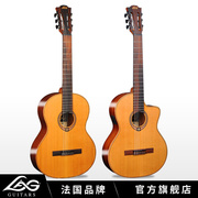 法国品牌LAG单板古典吉他OC170CE面单电箱古典木吉他哑光39英寸