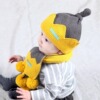 宝宝毛线帽子围巾套装秋冬季男童1-3岁女孩宝宝，加厚婴幼儿童针织
