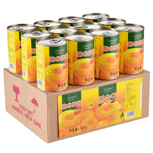 黄桃罐头425g*12罐装整箱新鲜砀山，特产糖水水果罐头烘焙专用
