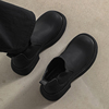 男士马丁靴2024复古高帮皮鞋，夏季英伦厚底短靴，一脚蹬切尔西靴