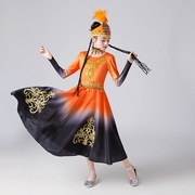 六一新疆舞蹈演出服男女童，大摆裙维吾尔族，小古丽回族民族表演服装