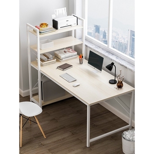 宜家乐简易电脑台式桌，家用简约租房一体，桌书桌书架组合卧室办公桌