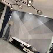 北欧抽象几何电视背景墙壁纸8D大气影视墙客厅墙布墙纸5d灰色壁画