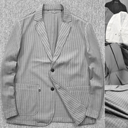 意大利 柜2000+日本新型3D泡泡纱夏季男士薄款休闲西服西装外套潮