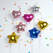 创意气球波波球蛋糕装饰插件烘培生日气球爱心星星铝膜气球插旗