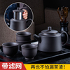 宜兴紫砂壶茶壶过滤泡茶壶大容量，半手工家用单壶朱泥功夫茶具套装