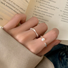 巷南925纯银珍珠戒指女款轻奢小众设计高级感食指戒素圈指环