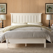 和年美家主卧家具，美式竖条床高床头双人大床简约欧式白色全实木床