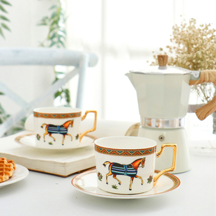 欧式陶瓷咖啡杯英式小奢华咖啡杯碟套装精致家用下午茶花茶杯子勺