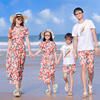 海边度假亲子装母女装一片式大码沙滩裙洋气，雪纺连衣裙显瘦长裙