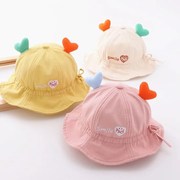 夏季薄款两三四个月宝宝帽子夏天男孩女宝宝防晒3遮阳4婴儿渔夫帽