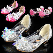 儿童水晶鞋透明软胶高跟公主鞋春秋款女童学生单鞋主持模特礼服鞋