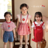 陈大猪小O宝 宝宝夏季套装女时髦洋气2023红色婴儿背带套裙