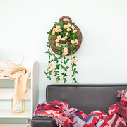 壁挂花篮挂墙创意假绢花仿真花室内客厅装饰玫瑰花摆件墙面装饰