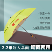 连球钓鱼伞2023碳素防雨防晒防暴雨遮阳伞，超轻黑胶拐杖大钓伞