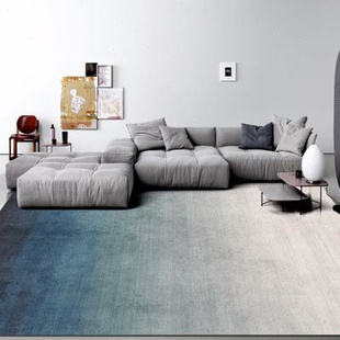 地毯客厅现代简约素色沙发茶几，毯北欧卧室房间，地垫纯色渐变大地毯