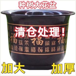 特大号塑料树脂花盆仿陶瓷加厚种果树绿萝花盆送托盘