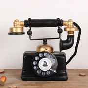 欧式复古树脂电话机摆件 仿古老式电话机家居客厅桌面装饰工艺品