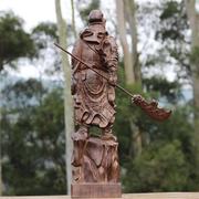 越南实木料雕刻沉香木木雕关公家居摆件木雕武财神木雕工艺品关羽
