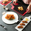 日式复古创意陶瓷平盘带把面包盘西餐盘餐具披萨长方盘寿司盘烤盘