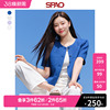 spao韩国同款女士，外套春季短款圆领，女士短袖外套spjkd37w12