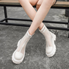 厚底马丁靴女夏季薄款凉靴中跟平底网状透气镂空网靴2024短靴