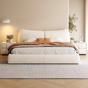 2023科技布实木床现代简约主卧1.8米双人婚床布艺床北欧风